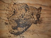Luipaard op hout